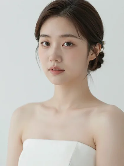 진주 핀 — 진주 핀을 꽂은 정면